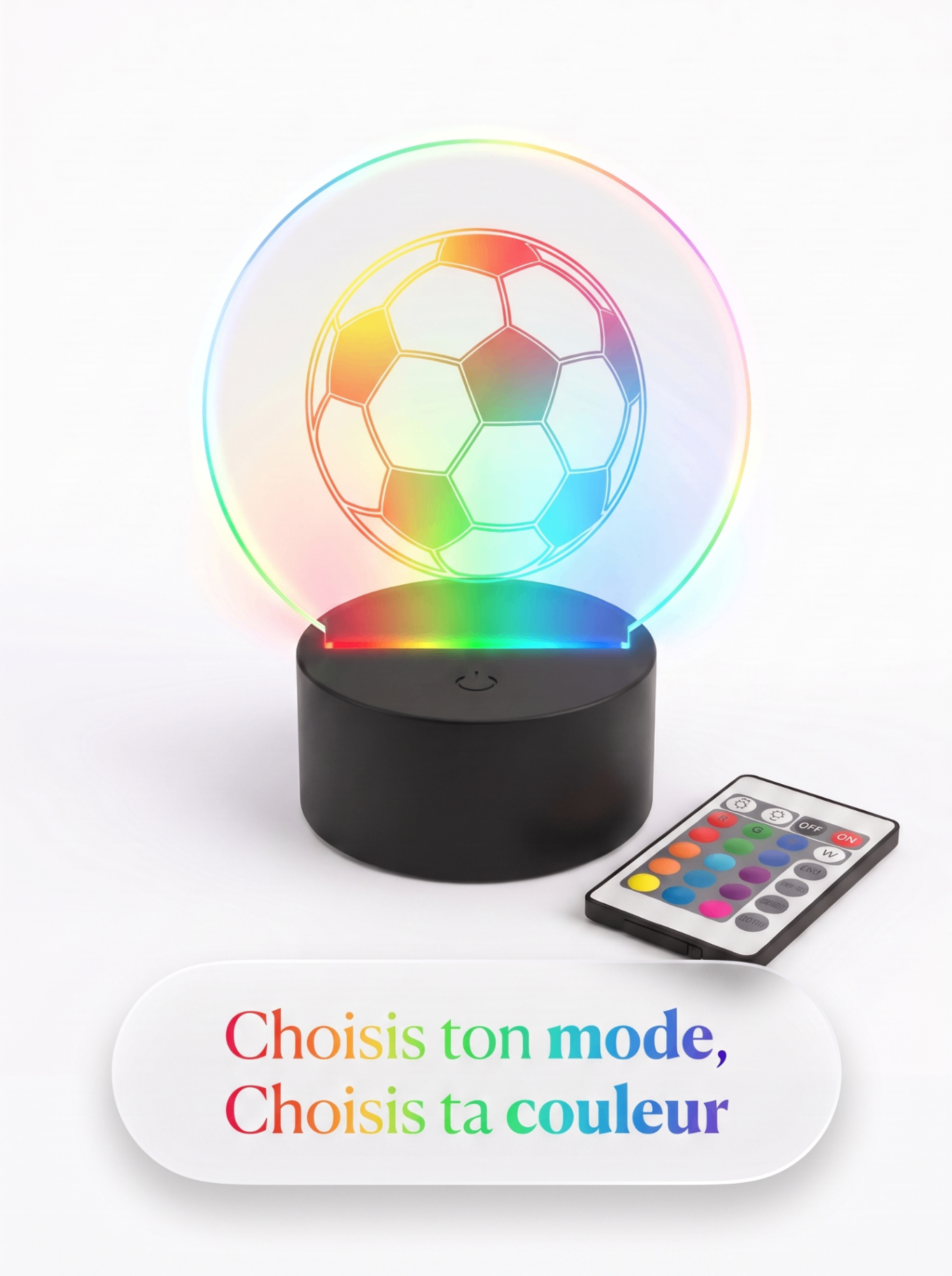 Lampe Acrylique Ballon de Foot — visuel 2