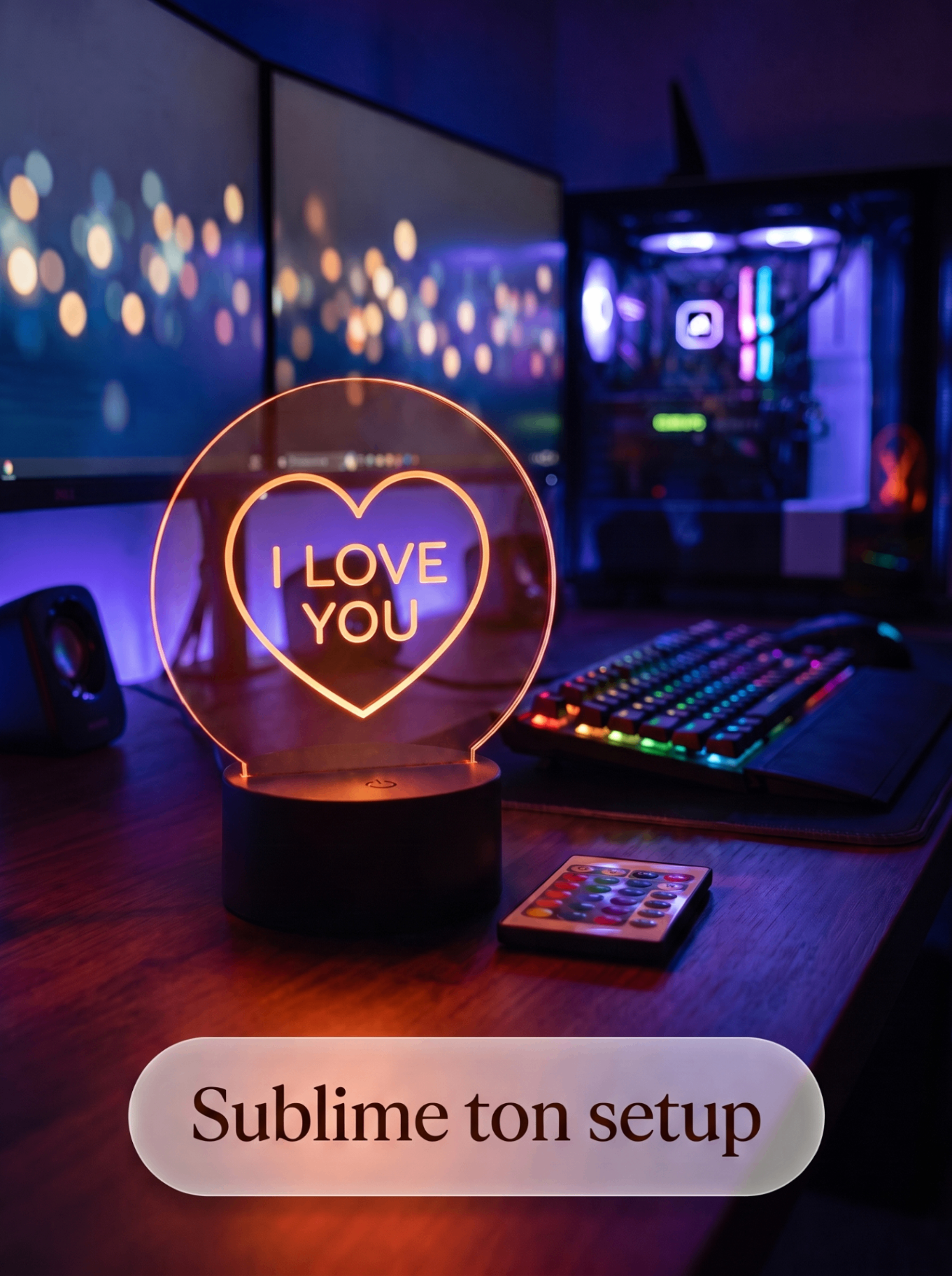 Lampe Acrylique I Love You — visuel 4