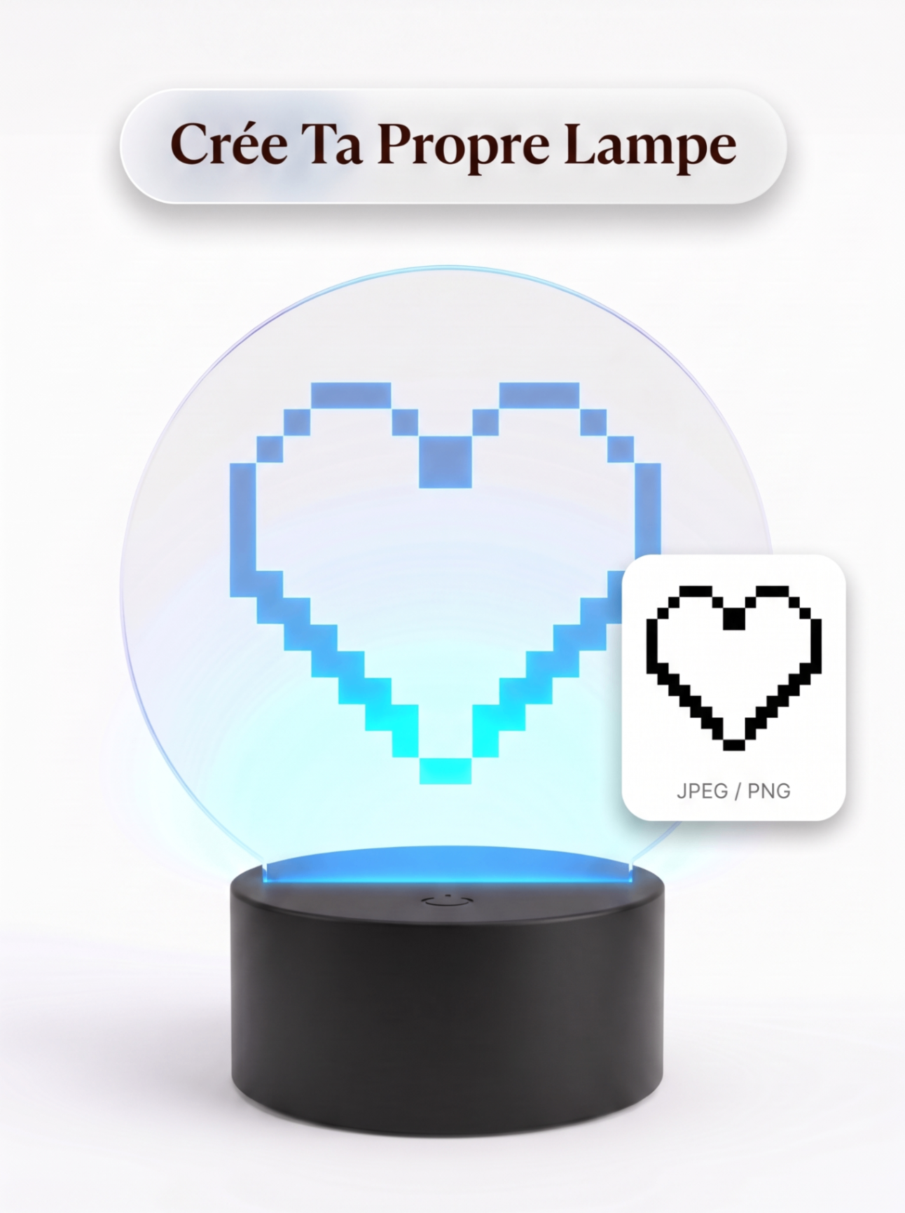 Lampe Acrylique HeartBeat 8-Bit — visuel 8
