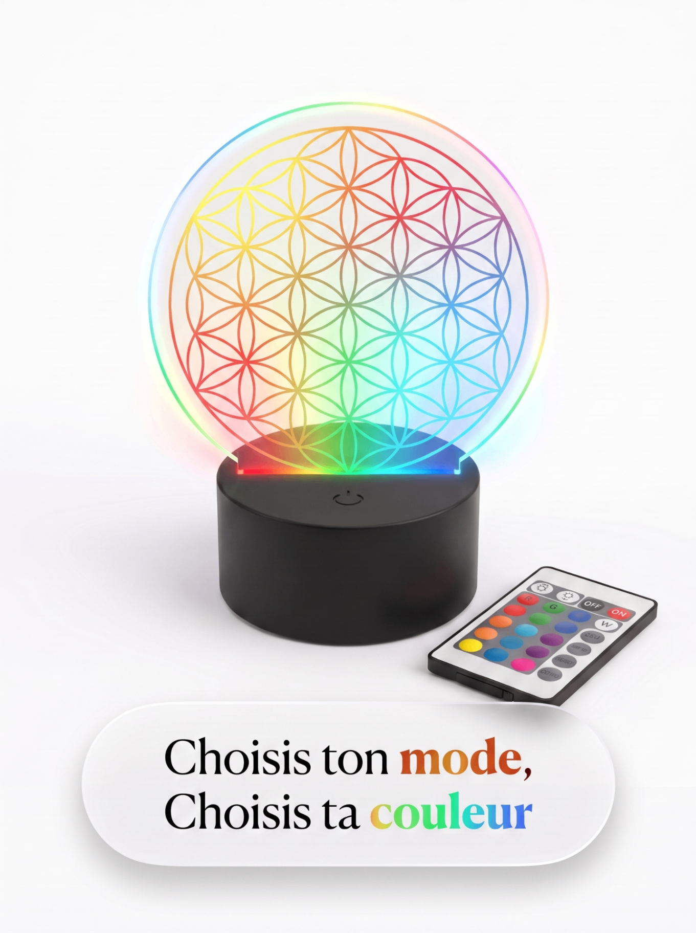 Lampe Acrylique Fleur de Vie — visuel 2