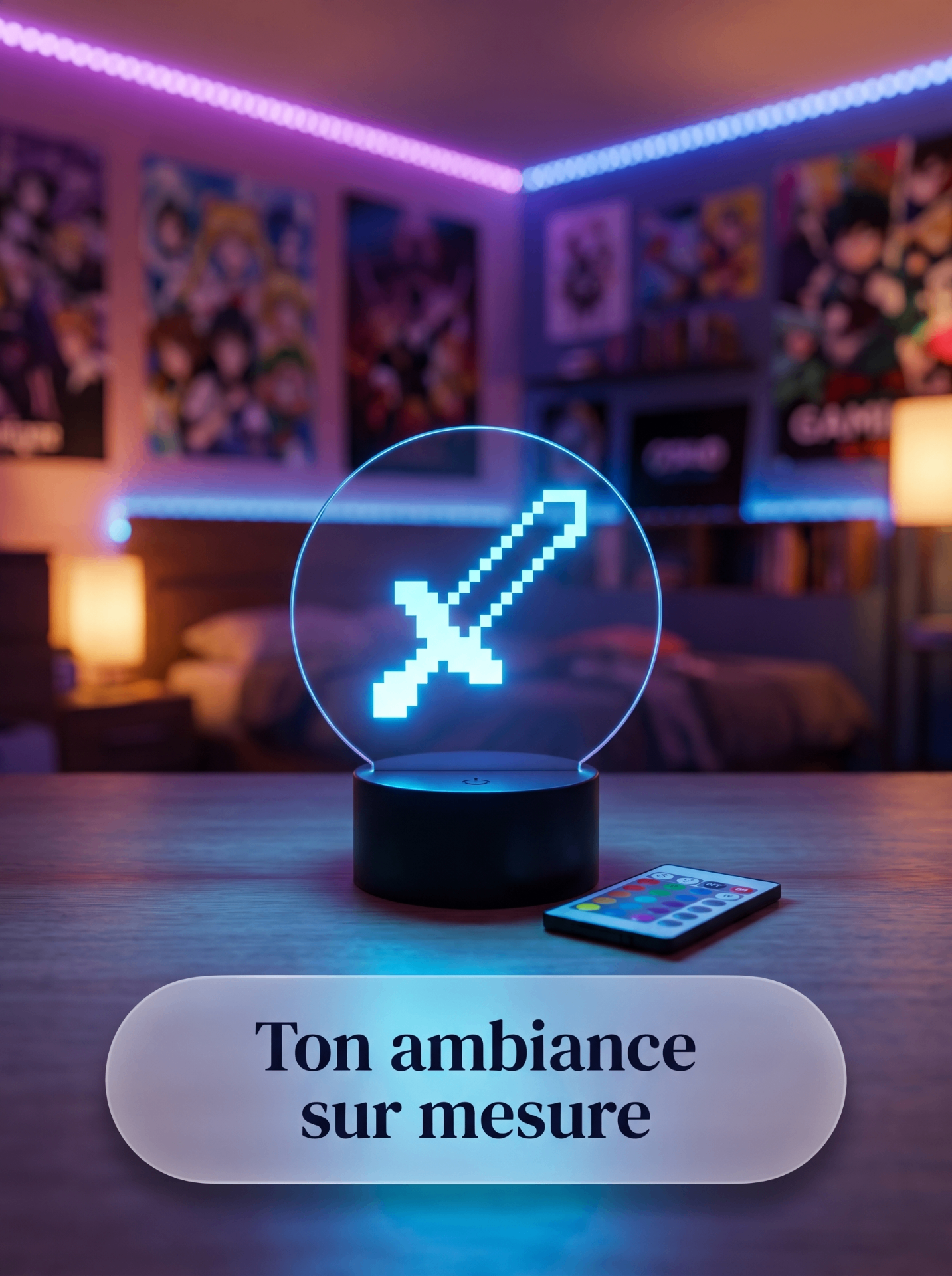 Lampe Acrylique PixelBlade 8-Bit — visuel 3